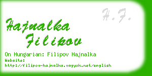 hajnalka filipov business card